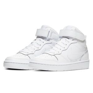 Nike Court Borough MID 2- white/white-white Blanc- size 4Y